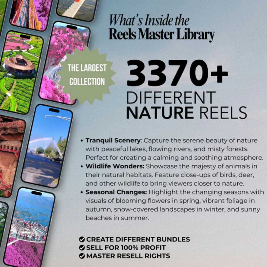 100,000 Reels. 32 Niches. 1 Powerful Income Stream.