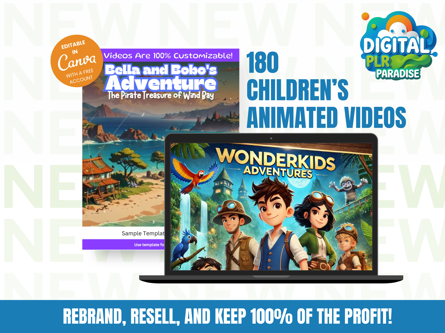 🎬 180 Animated Children’s Video Stories – PLR + MRR Included Rebrand, Resell, or Use as Your Own | Full Tutorials + Unrestricted Master Resell Rights